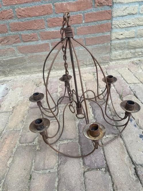 kandelaar van ijzer, Huis en Inrichting, Woonaccessoires | Kandelaars en Kaarsen, Gebruikt, Kandelaar, 25 tot 50 cm, Metaal, Bruin