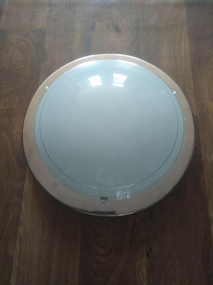 Plafondlamp | Ufo lamp | 29 cm diameter ( ZGAN ), Huis en Inrichting, Lampen | Plafondlampen, Zo goed als nieuw, Glas, Metaal