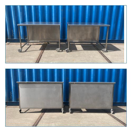 RVS mobiele winkel toonbank / mobiele werkbank / mobiele bar, Doe-het-zelf en Verbouw, Werkbanken, Gebruikt, Ophalen