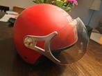Retro Rode Scooterhelm met Vizier Naufashion, maat E6, Ophalen of Verzenden, Gebruikt, Onbekend