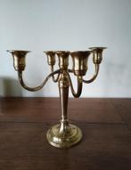 Koperen kandelaar met 5 armen, vintage, Antiek en Kunst, Ophalen of Verzenden