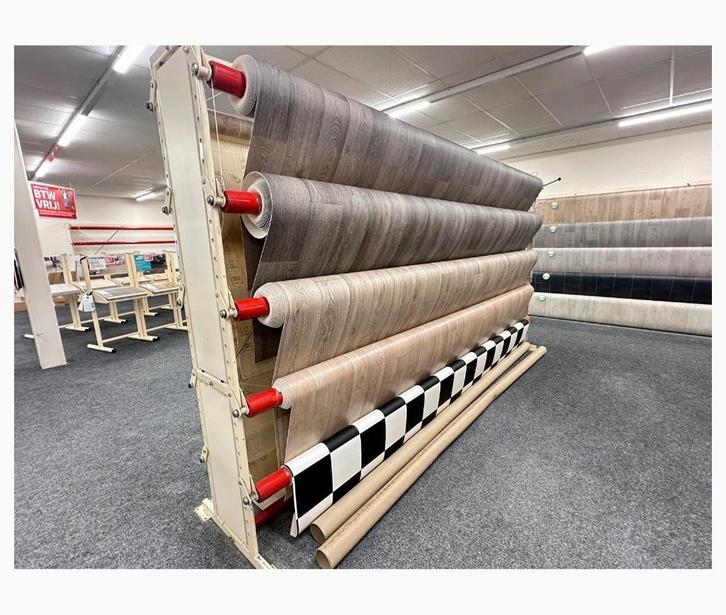 Grote partij vinyl, tapijt en kunstgras, Huis en Inrichting, Stoffering | Vloerbedekking, Nieuw, Vinyl, minder dan 10 m², Ophalen