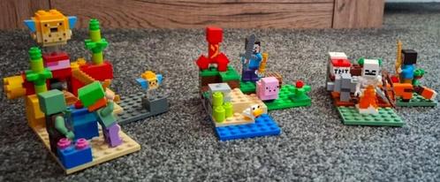 3 setjes Lego Minecraft 21162 / 21164 / 21177, Kinderen en Baby's, Speelgoed | Duplo en Lego, Zo goed als nieuw, Lego, Complete set