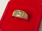 Gouden Rolex stijl ring met een natuurlijke diamant! 19,75mm, 19 tot 20, Heer, Ophalen of Verzenden, Met edelsteen