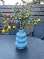 Unieke handgemaakte vaas, Blauw, Rondweg aalsmeer, Aardewerk of Porselein, Nieuw