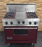 Luxe Fornuis Viking 90cm bordeaux rood 4 pits GASOVEN, Witgoed en Apparatuur, Fornuizen, Niet ingevuld, 60 cm of meer, Niet ingevuld