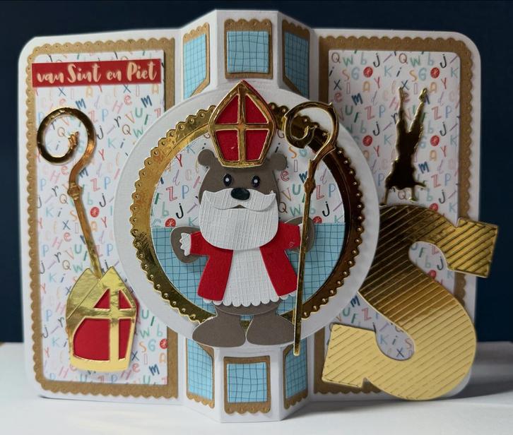 Handgemaakte Sinterklaas Kaart, Hobby en Vrije tijd, Kaarten | Zelf maken, Nieuw, Blanco kaart of Basiskaart, Kind, Ophalen of Verzenden