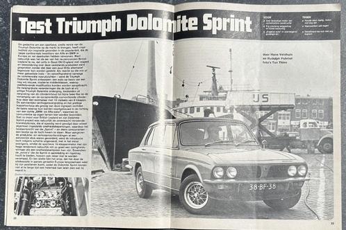 Triumph Dolomite Sprint test in Autovisie 1974, Boeken, Auto's | Folders en Tijdschriften, Gelezen, Overige merken, Ophalen of Verzenden