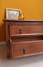 Vintage tv kastje met klep, ladekastje, tv meubel eiken kast, Ophalen, Gebruikt, 1 of 2 laden, Vintage
