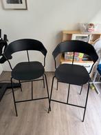 2 Barkrukken met Leuning - 1.3M Hoog, Huis en Inrichting, Stoelen, Gebruikt, Twee, Zwart, Ophalen of Verzenden
