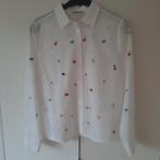 ANNA BLUE, blouse met geborduurde bloemetjes, KATOEN, Maat 38/40 (M), Wit, Anna Blue, Nieuw