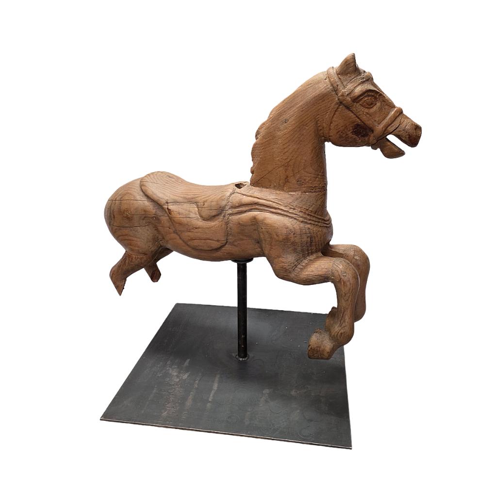 Antiek houten carrousel paard op standaard, Antiek en Kunst, Ophalen