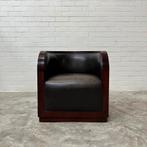 Leren design clubfauteuil art deco club stoel fauteuil, Huis en Inrichting, Fauteuils, Ophalen, Gebruikt, 75 tot 100 cm, 50 tot 75 cm