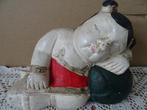 Chinees houten beeld China slapend meisje 17cm vintage 1960, Ophalen of Verzenden