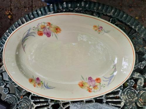 Ovale Vleesschaal MOSA met tulp boeket, Antiek en Kunst, Antiek | Servies los, Ophalen of Verzenden