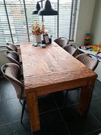 Robuuste Teakhouten Meubelset (eventueel ook los te koop), Huis en Inrichting, Tafels | Eettafels, Ophalen, Gebruikt, 150 tot 200 cm