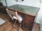 Chesterfield bureau met groen leren inleg, Antiek en Kunst, Ophalen