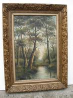 2x Landschap schilderij gesigneerd door H H Ros, Ophalen