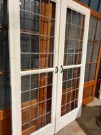 Klein formaat oude ensuite schuifdeuren met glas in lood, Ophalen, Gebruikt, 120 cm of meer, Binnendeur
