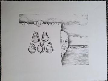 Ank Overweel , litho. Aan zee. Alleen ophalen. beschikbaar voor biedingen