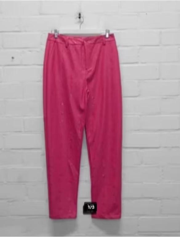 ALIX the Label - Imitatieleren roze broek maat L - Nieuw, Kleding | Dames, Broeken en Pantalons, Nieuw, Maat 38/40 (M), Roze, Lang