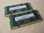 2x Samsung SODIMM DRAM DDR2 1GB 667MHz, Computers en Software, RAM geheugen, 2 GB, Ophalen of Verzenden, Laptop, DDR2