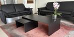 Zwart lederen bankstel, merk Bernotti, plus 2 design tafels, Huis en Inrichting, Banken | Bankstellen, Ophalen, Minder dan 75 cm