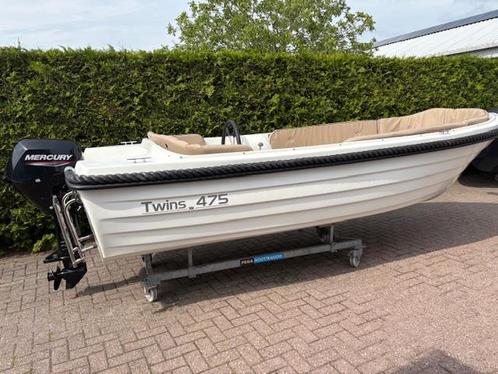 Twins 475 met Mercury 15 PK en nieuw Dekzeil (bj 2022), Watersport en Boten, Sloepen, Gebruikt, 3 tot 6 meter, Overige brandstoffen