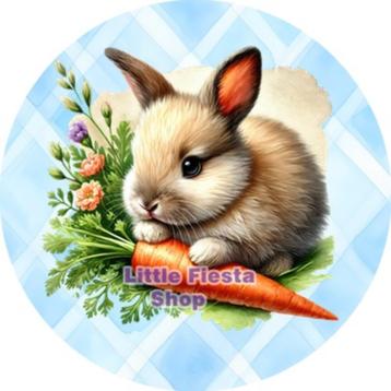 LF6488 icing frosting konijntje 20cm eetbare taart print top beschikbaar voor biedingen