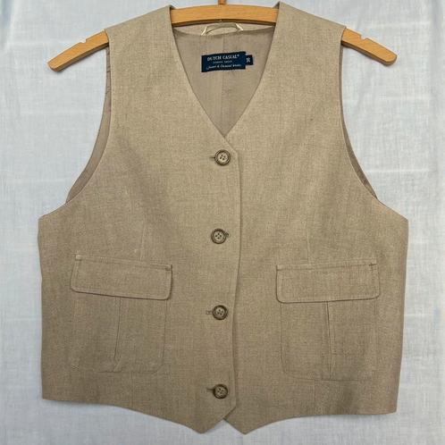 naturel linnen gilet van Dutch Casual, Kleding | Dames, Truien en Vesten, Nieuw, Maat 36 (S), Beige, Ophalen of Verzenden