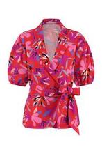 Studio anneloes flower blazer jasje L rood/zwart, Kleding | Dames, Maat 42/44 (L), Ophalen of Verzenden, Zo goed als nieuw, Rood