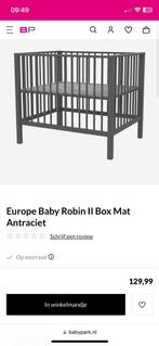 Europe baby robin antraciet met matras, Kinderen en Baby's, Boxen, Zo goed als nieuw, In hoogte verstelbaar, Ophalen