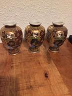 Drie Japanse Satsuma Vaasjes, Antiek en Kunst, Ophalen of Verzenden