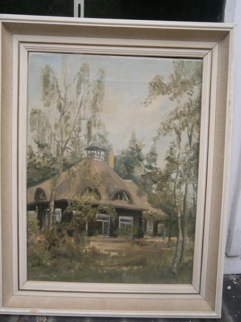 Mooi schilderijtje Olieverf Vakantie Huis de GINKEL Leersum, Huis en Inrichting, Woonaccessoires | Schilderijen, Tekeningen en Foto's