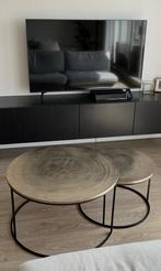 Richmond Interiors Asher Salontafelset - Champagne/Zwart, Huis en Inrichting, Tafels | Salontafels, Ophalen, Rond, Nieuw, 50 tot 100 cm