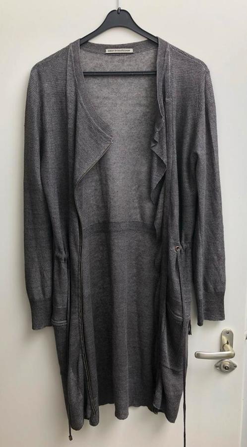 Drykorn prachtig linnen vest taupe halflang 40, Kleding | Dames, Truien en Vesten, Zo goed als nieuw, Maat 38/40 (M), Overige kleuren