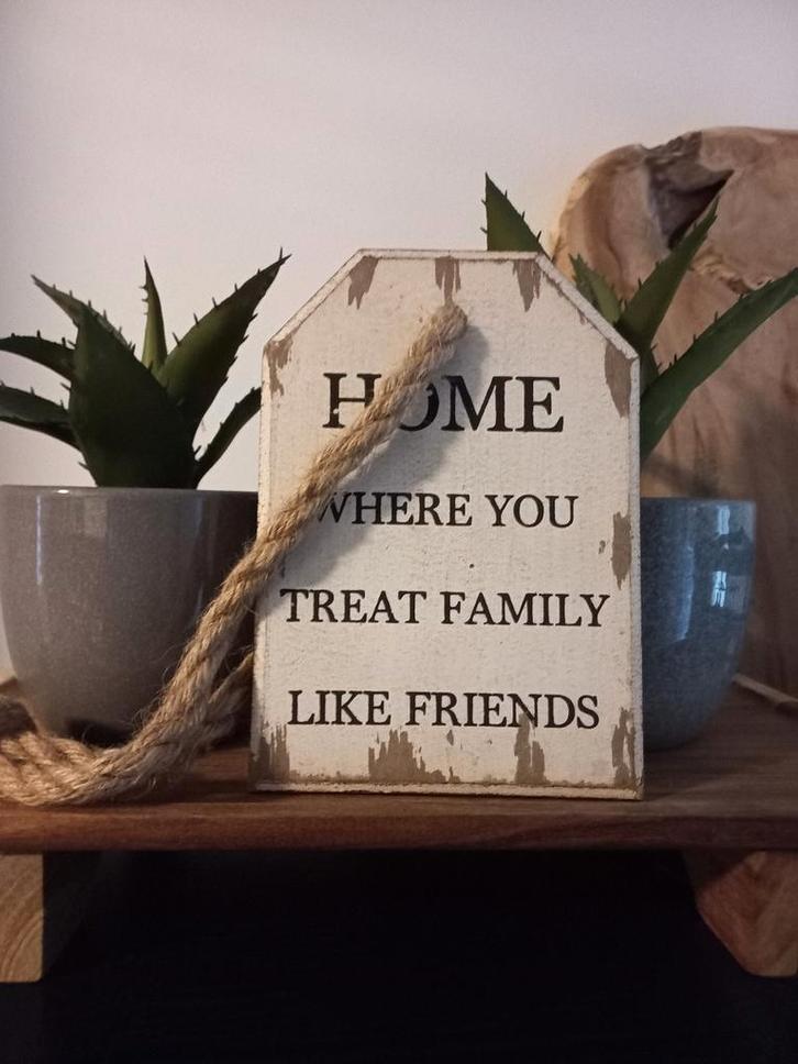 Houten Hanger met Tekst - Home Decoratie, Huis en Inrichting, Woonaccessoires | Tekstborden en Spreuken, Ophalen of Verzenden