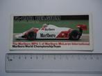 sticker oud F1 1981 Marlboro McLAREN Zolder Belgie formule 1, Verzamelen, Verzenden, Zo goed als nieuw, Bedrijf of Vereniging