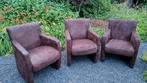Fauteuil, kuipstoel, Zetel, Clubfauteuil, Leunstoel, relax, Huis en Inrichting, Ophalen, Gebruikt, Leer, Drie