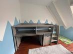 Bed met uitschuifbaar bureau, Ophalen, Gebruikt, 70 tot 85 cm, Lattenbodem