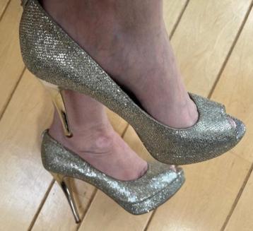 Michael Kors plateau pumps maat 39 zilver glitter stiletto beschikbaar voor biedingen