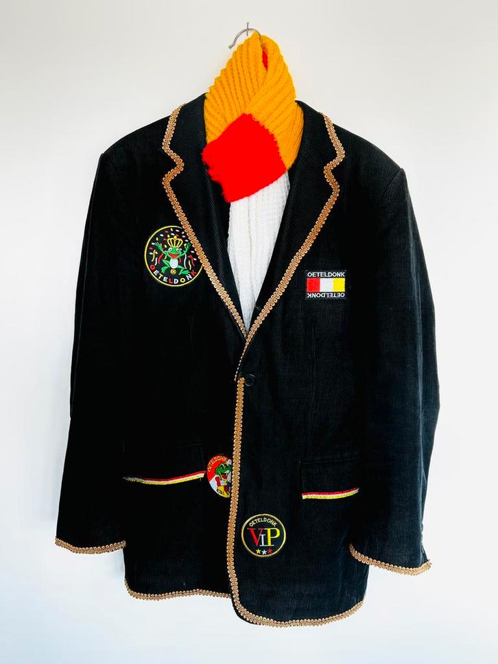 Luxe fluwelen Oeteldonk herenjas, Kleding | Heren, Carnavalskleding en Feestkleding, Zo goed als nieuw, Kleding, Carnaval, Maat 52/54 (L)