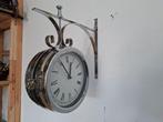 schitterende chroome stations klok, Huis en Inrichting, Woonaccessoires | Klokken, Ophalen of Verzenden, Zo goed als nieuw, Wandklok