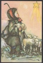 Kerst Kerstmis Meisje Herder met Lammetjes Gelopen, Verzenden, 1960 tot 1980, Gelopen, Kinderen