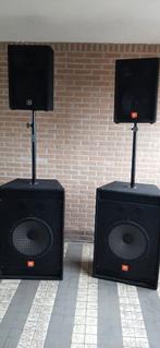 2 x top jbl jrx 100 -jrx200  2 x sub JBL MR918, Ophalen, Gebruikt, Vierkant, In hoogte verstelbaar