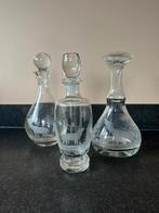 3 x wijnkaraf met glasgravure, Ophalen of Verzenden