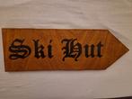 Houten bordje met tekst Ski Hut, Ophalen, Nieuw