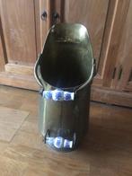 Koperen Messing Kolenkit met Delftsblauw handgrepen, Ophalen