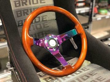JapPower/PowerParts Racestuur sportstuur hout neochrome beschikbaar voor biedingen