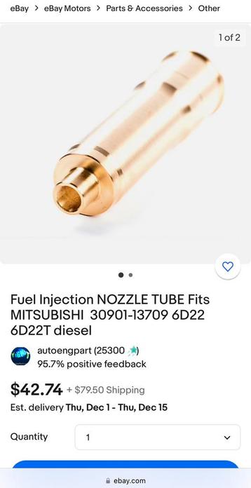 NIEUW! 2x “Mitsubishi” tube nozzle 30901-13709, €24,99! beschikbaar voor biedingen